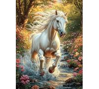 White Horse Running in Water Puzzle 1000 Pezzi Per Ragazzi Mitos Fantástico Cuento De Hadas Gioco Educativo Creativo Intelligenza E Manualità Idea Regalo Per Figlio A Compleanno 1000 PCS
