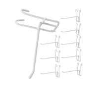 White Iron Hooks Hanging Utility for 50Pcs Grid Wall Display