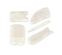 White Jade Crystal Energy Stone tradizionale Guasha Board for il massaggio della schiena del collo della spalla del corpo 1Pcs (Color : 5pcs in one set)