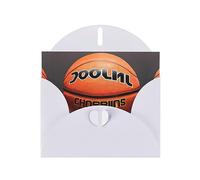 White JKIEGOQ - Biglietto di auguri con stampa di sfondo a pallacanestro, 10,2 x 15,2 cm, per Natale, San Valentino, matrimonio, biglietti d'invito per feste