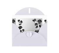 White JKIEGOQ - Biglietto di auguri con stampa di un piccolo cane nero su carta bianca, 10,2 x 15,2 cm, per Natale, San Valentino, matrimonio, inviti per feste