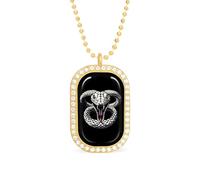 White King Cobra Hissing Distressed Snake Collana da donna regolabile con ciondolo a catena per viaggi e feste, Misura unica, Metallo