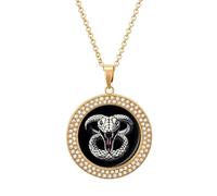 White King Cobra Hissing Distressed Snake Collana da donna regolabile con ciondolo per mamma, moglie, fidanzata, regalo, Misura unica, Metallo