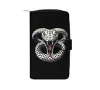 White King Cobra Hissing Distressed Snake Womens PU Leather Wallet Long Purse Clutch Organizer per Ufficio Viaggio