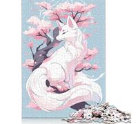 White Kitsune Sakura Tree Puzzle Impossible 1000Pcs Decorazione Per La Casa. Giochi Rilassamento E Intelligence Per Adulti E Ragazzi Da 14 Anni 1000pcs (75x50cm)