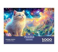 White Kitten in A Vibrant Mountain Landscape Puzzle Da 1000 Pezzi Cute Pet Cat Gioco Di Allenamento Mentale Per Adulti E Bambini 70x50cm/1000pcs