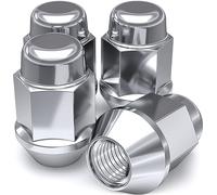 White Knight M12x1.25 Thread Lug Nuts for Aftermarket or Factory Wheels - 4 Chrome Lug Nuts - Bulge Acorn Seating - Carbon Steel for Durable Construction & Easy Installation - 1706S-4