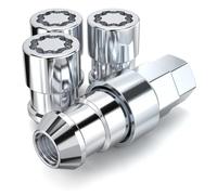 White Knight MG40710AM - Set di 4 Serrature per Ruote, cromate, M12 x 1,50, Filettatura (3,7 cm L)