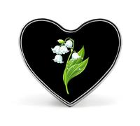 White Lily Of The Valley Flower Brooch Pins Heart Badge Collar Lapel Pins Dress Coat Accessories for Women Men