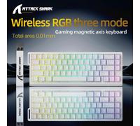 (White Line Wireless) X68HE ATTACK SHARK Magnetic Gaming Keyboard Mechanical Wired for Pro Gaming 0.01mm Rapid Trigg 8000Hz SOCD/Rs 0.125ms 128K Rate