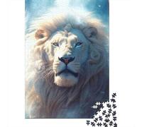 White Lion Portrait 1000 Pezzi Cartone Resistente Puzzle Classico Fans Per Ragazzi 12-18 Anni Sollievo Dello Stress Decorazione Murale 70x50cm/1000pcs