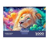 White Lion with Green Eyes Puzzle Da 1000 Pezzi The Lion Gioco Educativo Classico Per Il Tempo Del Puzzle in Famiglia 70x50cm/1000pcs