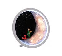 (White) Lovely Moon Shape Night Light Wireless Speaker Rich Stereo Bass Music Loudspeaker Gift for Birthday Christmas Portable Creative Stylish Fun