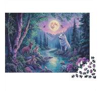 White Lupo Puzzle Impossible 1000 Pezzi Paesaggio all'ombra della luna Decorazione Per La Casa. Rilassamento E Intelligence Per Adulti E Ragazzi Da 14 Anni 1000pcs (75x50cm)