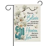 White Magnolia Flower Memorial When You Believe Beyond What Your Eyes Can See Bandiera Durevole Bandiere Robuste Bandiera Da Giardino Per Balcone Esterno Festival 30X45Cm