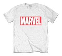 White Marvel Comics Marvel Box Logo autorizzato Uomo maglietta