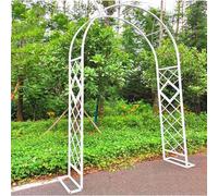 White Metal Garden Arch Trellis for Climbing Plants Sturdy Arbor with Strong Tubular Support Outdoor Pergola Arbour for Paths/Entrances 140 cm Length