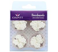 White Mini Blossoms Cake Decorations - Pack of 48 - 12mm