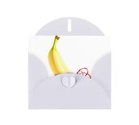 White MJHKXLJ - Biglietto di auguri perlato con stampa a banana senza cuore, busta inclusa, perfetto per Natale, compleanni, San Valentino, matrimoni e molto altro ancora