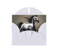 White MJHKXLJ - Biglietto di auguri perlato con stampa di cavallo al galoppo, busta inclusa, perfetto per Natale, compleanni, San Valentino, matrimoni e molto altro ancora