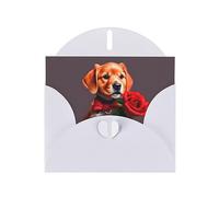 White MJHKXLJ - Biglietto di auguri perlato con stampa di un cane simile a un gentiluomo, busta inclusa, perfetto per Natale, compleanni, San Valentino, matrimoni e molto altro ancora