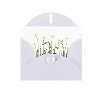 White MJHKXLJ - Biglietto di auguri perlato con topolino che guarda le margherite, busta inclusa, perfetto per Natale, compleanni, San Valentino, matrimoni e molto altro ancora