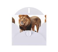 White MJHKXLJ Leonardo_Vision_XL_lion_3 stampe perlate biglietto di auguri - busta inclusa - perfetto per Natale, compleanni, San Valentino, matrimoni e altro ancora