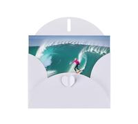 White MJHKXLJ Surfer People Prints, biglietto di auguri perlato - busta inclusa, perfetto per Natale, compleanni, San Valentino, matrimoni e molto altro ancora