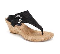 WHITE MOUNTAIN Aidaı / 88/100 / 100/100 / 100/200 / 200/200 / 200/20, Sandali con Zeppa Donna, Nero Glitter, 40 EU