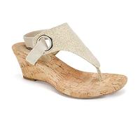 WHITE MOUNTAIN Aidaı / 88/100 / 100/100 / 100/200 / 200/200 / 200/20, Sandali con Zeppa Donna, Oro Glitterato, 36.5 EU