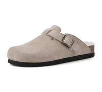 WHITE MOUNTAIN Bari, Zoccoli Donna, Pelle Scamosciata Tortora W Pelliccia Sintetica, 39 EU