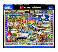 White Mountain I Love Louisiana - Puzzle vintage da 1000 pezzi, per adulti e famiglie