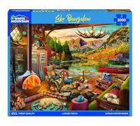 White Mountain Lake Bungalow Puzzle 1000 Pezzi Vintage Autunno Puzzle per Adulti e Famiglie