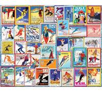 White Mountain Puzzles - Timbri da sci, puzzle da 1000 pezzi per adulti e bambini, divertente attività in famiglia, 61 x 76,2 cm
