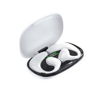 (White, Multicolor) JR02 Bluetooth Headset Wireless Headphone Earphone with Digital Display Charging Bin - White