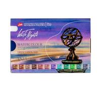 White Nights Nevskaya - Set di acquerelli professionali, 12 vaschette piene di granulazione e colori naturali della terra, pigmenti extra fini, colori vivaci resistenti alla luce, in scatola di