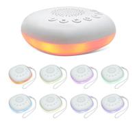 White Noise Machine - Macchina sonora portatile per adulti e bambini, con 20 suoni lenitivi, 9 colori, luce notturna, funzione di memoria, per casa, ufficio, viaggi, riposo, colore bianco (M)