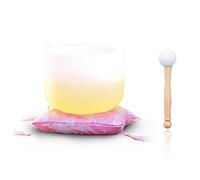 White Orange Gradient, Crystal Yoga Singing Bowl, 8-12 ", Handmade, Meditation Props, Relieve Fatigue And Anxiety, Suitable For Beginners And Professionals, Send Percussi(12 Pollici)