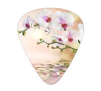 White Orchid in The Pond Il plettro per chitarra, per chitarre acustiche, elettriche, bassi - tocco naturale, confezione da 12, multicolore.