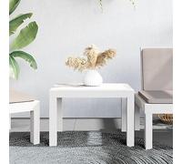White Outdoor Garden Table 59x47x40 cm in PP Plastic, Lightweight Patio Furniture for Balcony Terrace, Durable Weather-Resistant Small Bistro Table for Tea Coffee Dining with Family Friends