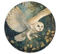 White Owl 1000 Pieces Round Puzzle Jigsaw Birthday Gift Intellectual Puzzle Per La Decorazione Delle Pareti For Children 1000pcs (67.5x67.5cm)