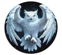 White Owl 1000 Pieces Round Puzzle Jigsaw Birthday Gift Stress Relief Puzzle Toy Per La Decorazione Delle Pareti for Adults 1000pcs (67.5x67.5cm)