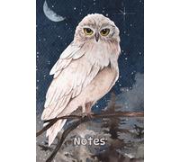 White Owl in Forest at Night - Owl Lovers - Birds Notebook - Gifts for Men Women Children - Owl Lined Notebook Journal Diaries 6x9, 120 pages