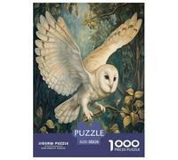 White Owl Jigsaw Puzzle Impossible 1000Pcs Decorazione Per La Casa. Rilassamento E Intelligence Per Adulti E Bambini Da 12 Anni 38x26cm/1000pcs