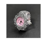 (White, pack-4) Vintage Ring Watch Silver Adjustable Finger Watch for Women Men Unique Retro Quartz Gift