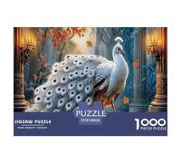 White Pavone Jigsaw Puzzle Impossibili 1000Pcs Giardino colonnato Decorazione Per La Casa. Giochi Rilassamento E Intelligence Per Adulti E Ragazzi Da 14 Anni 38x26cm/1000pcs