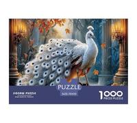 White Pavone Puzzle Impossibili 1000Pcs Giardino colonnato Decorazione Per La Casa. Rilassamento E Intelligence Per Adulti E Bambini Da 12 Anni 70x50cm/1000pcs