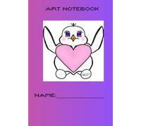 White & Pink Penguin Artbook / Notebook: 6x9 inches with 200 blank pages