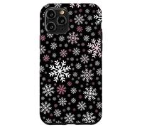 White Pink Snowflakes Pattern Winter Christmas Holidays Snow Custodia per iPhone 11 Pro