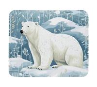 White Polar Bear On The Snow Mousepad Piccolo Mouse Pad Comodo Tappetino per Mouse per Laptop Lavoro Computer 25X30Cm